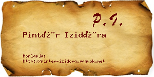 Pintér Izidóra névjegykártya